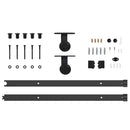 vidaXL Csúszó ajtó Természetes és fekete 86 x 198,5 cm Tömör fenyőfa