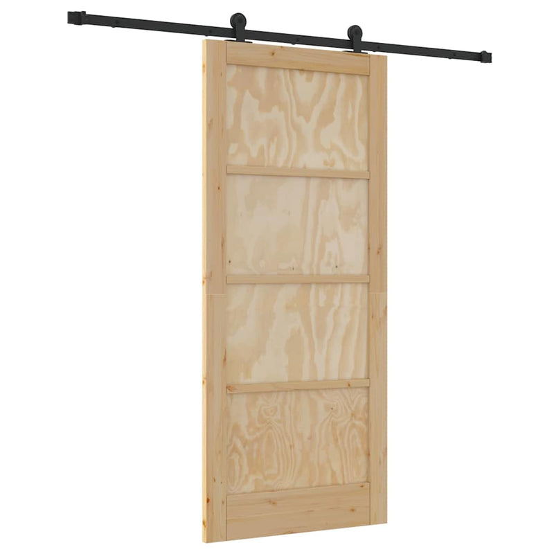 vidaXL Tolóajtó Szett Természetes és fekete 86 x 198.5 cm