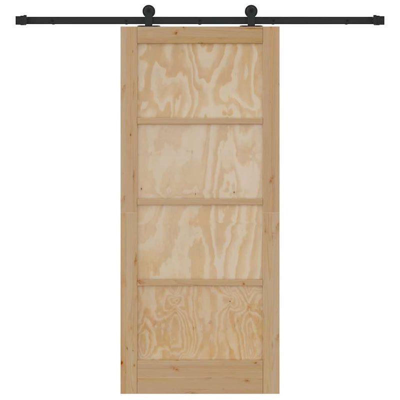 vidaXL Tolóajtó Szett Természetes és fekete 86 x 198.5 cm