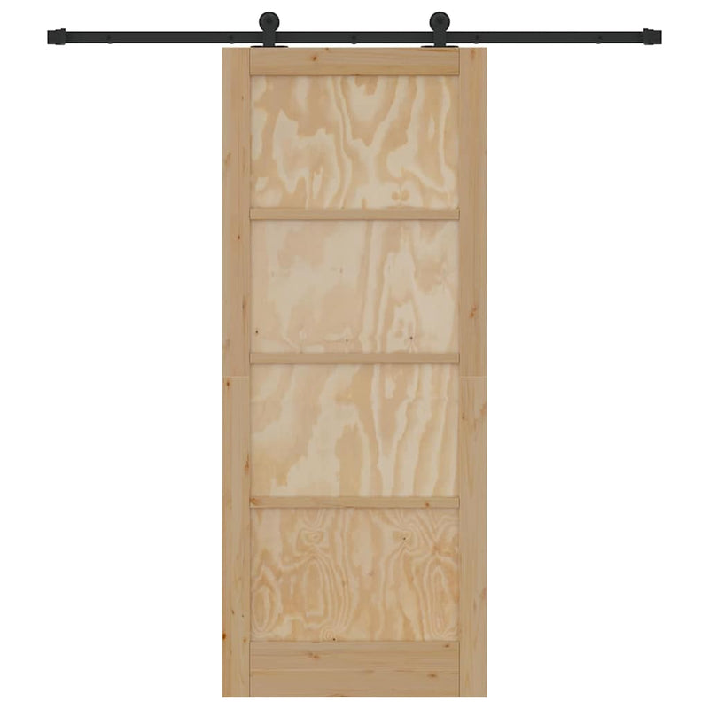vidaXL Tolóajtó Szett Természetes és fekete 86 x 211 cm