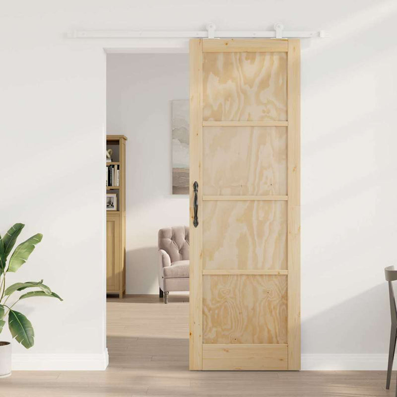 vidaXL Tolóajtó Szett Természetes és fehér 78 x 232 cm