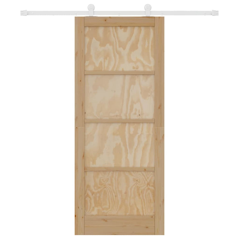 vidaXL Tolóajtó Szett Természetes és fehér 83 x 202 cm