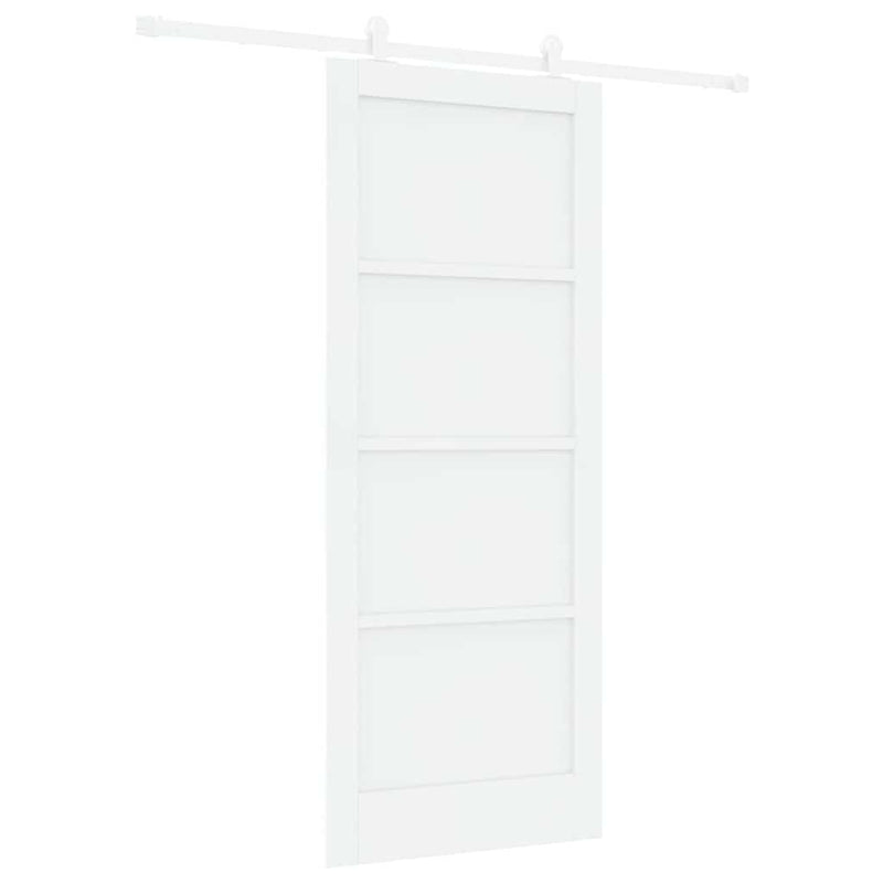vidaXL Tolóajtó Szett Fehér 83 x 202 cm Tömör fenyőfa és acél