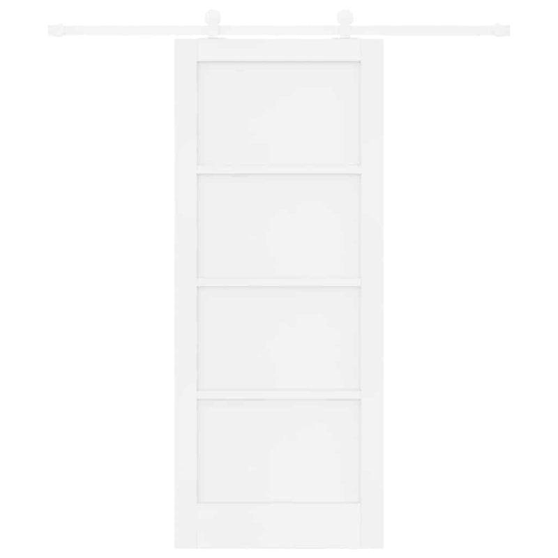 vidaXL Tolóajtó Szett Fehér 83 x 202 cm Tömör fenyőfa és acél
