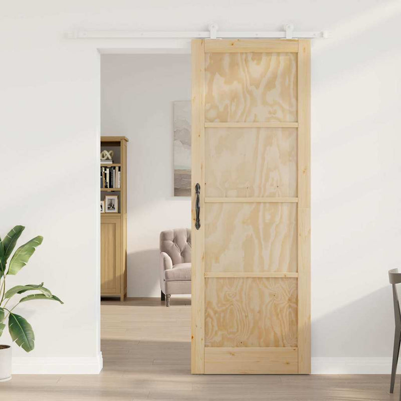 vidaXL Tolóajtó Szett Természetes és fehér 83 x 232 cm