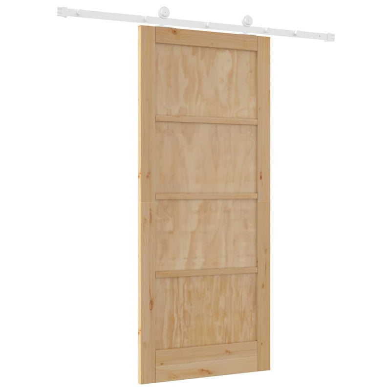 vidaXL Tolóajtó Szett Természetes és fehér 86 x 198.5 cm