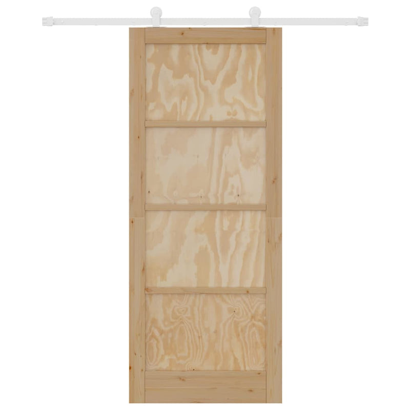 vidaXL Tolóajtó Szett Természetes és fehér 86 x 211 cm