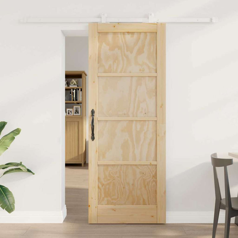 vidaXL Tolóajtó Szett ORKDAL Természetes és fehér 78 x 202 cm