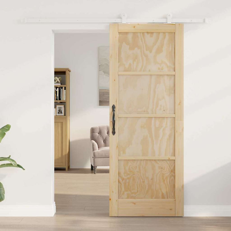 vidaXL Tolóajtó Szett ORKDAL Természetes és fehér 78 x 202 cm