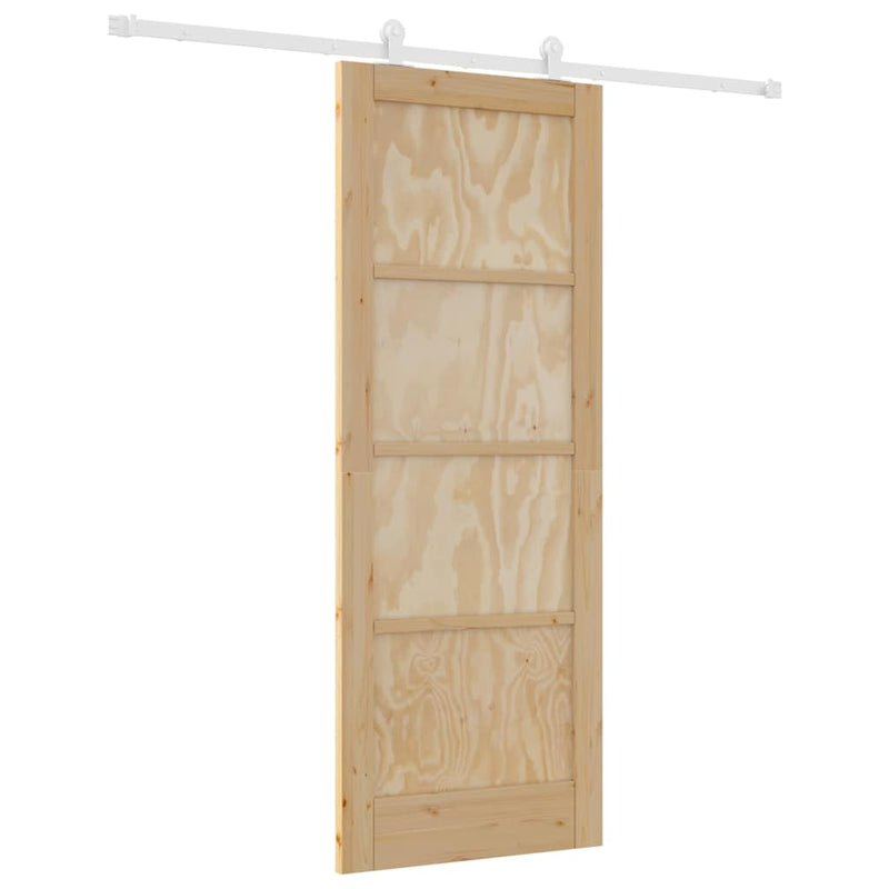 vidaXL Tolóajtó Szett ORKDAL Természetes és fehér 78 x 202 cm