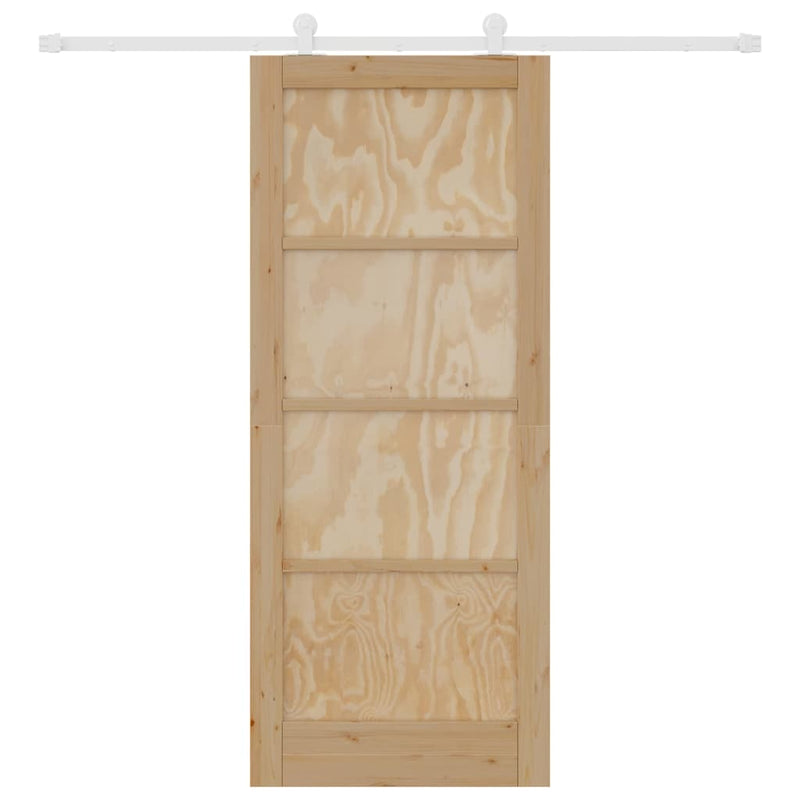 vidaXL Tolóajtó Szett ORKDAL Természetes és fehér 83 x 202 cm
