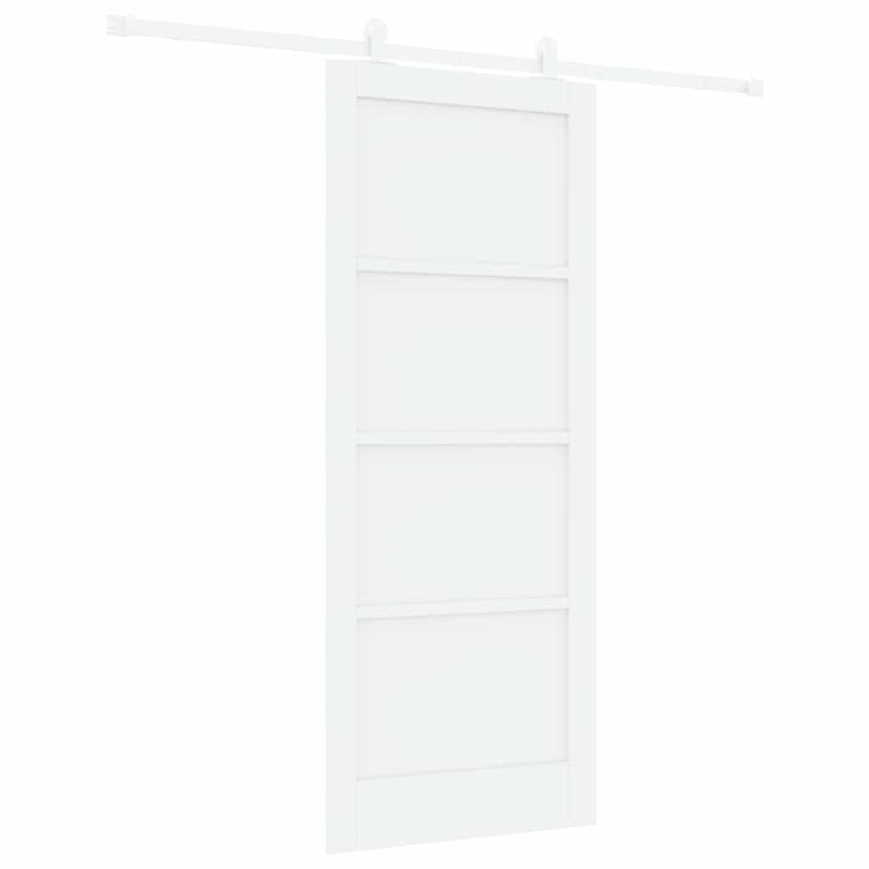 vidaXL Tolóajtó Szett ORKDAL Fehér 83 x 202 cm Tömör fenyőfa és acél