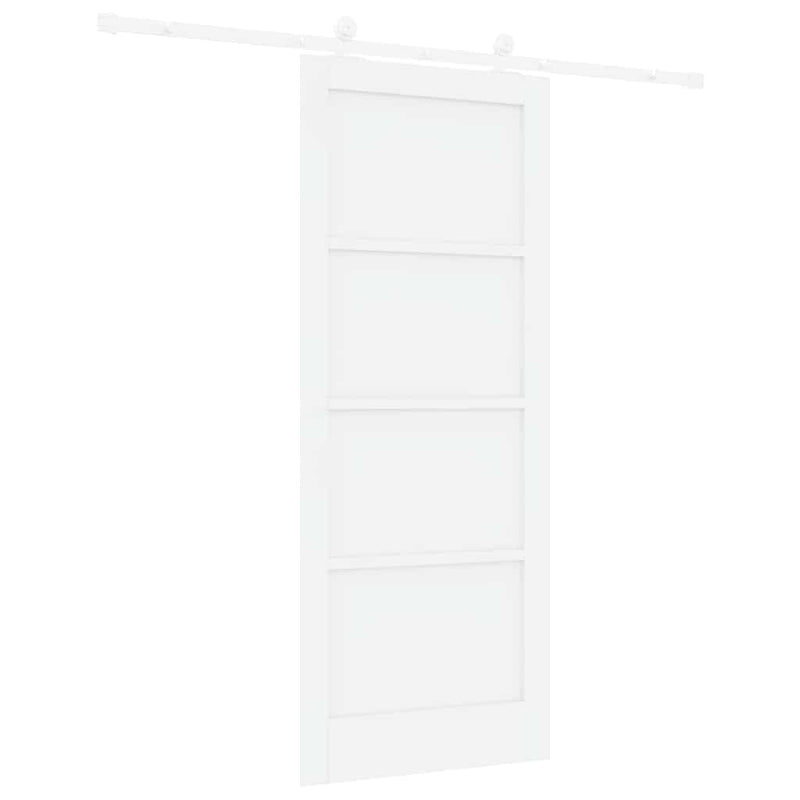 vidaXL Tolóajtó Szett ORKDAL Fehér 83 x 202 cm Tömör fenyőfa és acél
