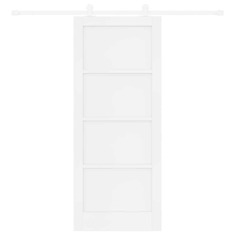vidaXL Tolóajtó Szett ORKDAL Fehér 83 x 202 cm Tömör fenyőfa és acél