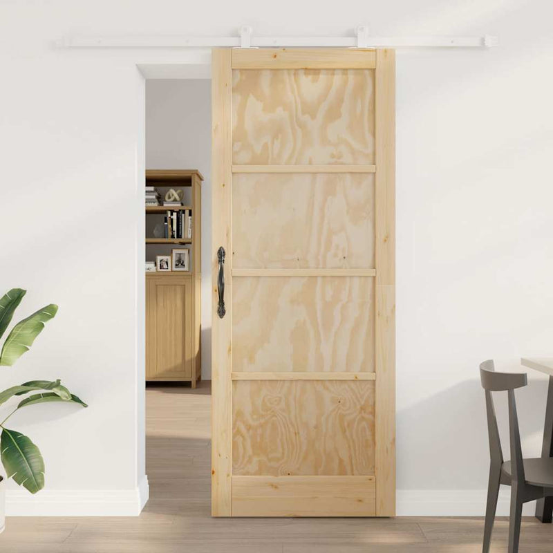 vidaXL Tolóajtó Szett ORKDAL Természetes és fehér 83 x 211 cm