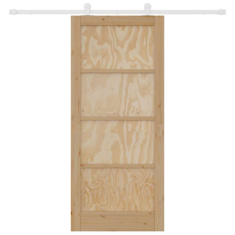 vidaXL Tolóajtó Szett ORKDAL Természetes és fehér 86 x 198.5 cm