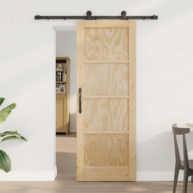vidaXL Csúszóajtó ORKDAL Természetes és fekete 73.5 x 198.5 cm