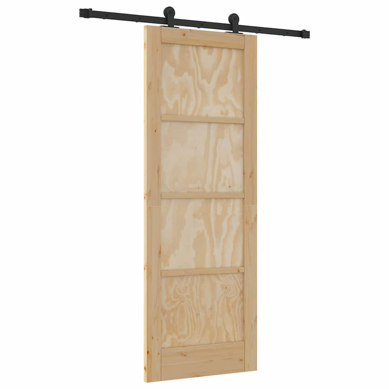 vidaXL Csúszóajtó ORKDAL Természetes és fekete 73.5 x 198.5 cm