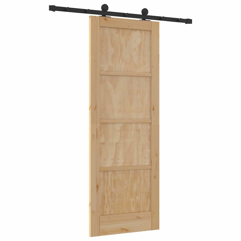 vidaXL Csúszóajtó ORKDAL Természetes és fekete 73.5 x 198.5 cm