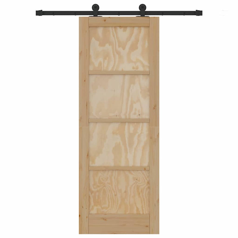 vidaXL Csúszóajtó ORKDAL Természetes és fekete 73.5 x 198.5 cm
