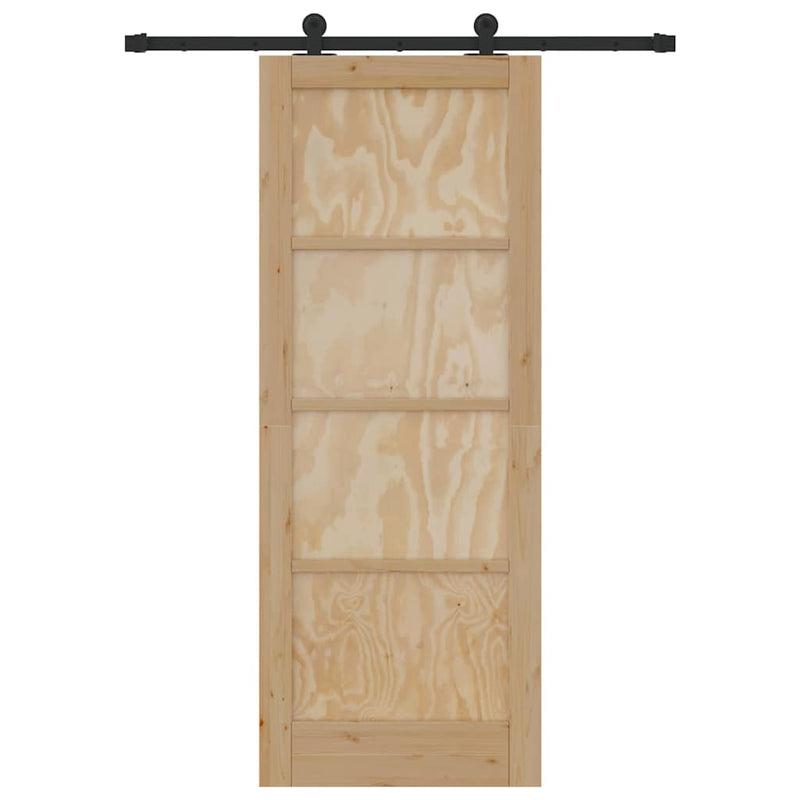 vidaXL Csúszóajtó ORKDAL Természetes és fekete 78 x 202 cm