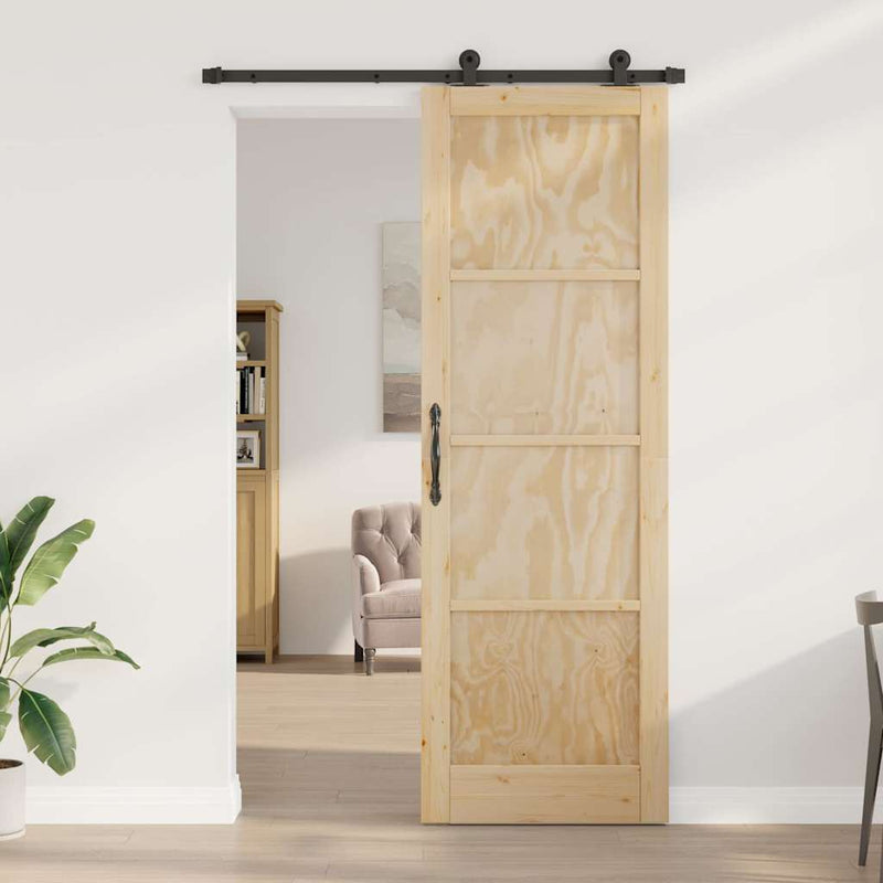 vidaXL Csúszóajtó ORKDAL Természetes és fekete 78 x 232 cm