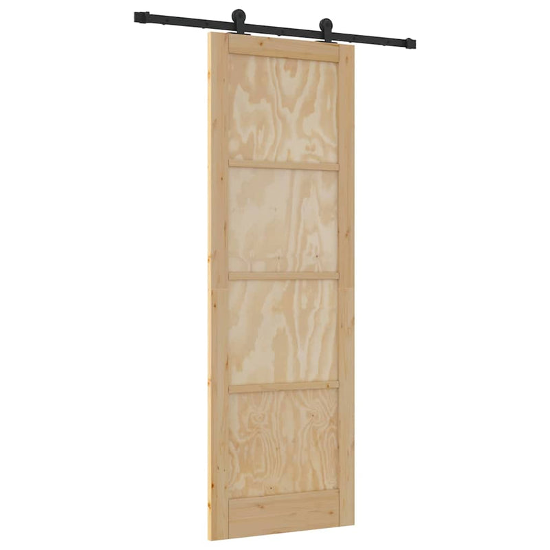 vidaXL Csúszóajtó ORKDAL Természetes és fekete 78 x 232 cm