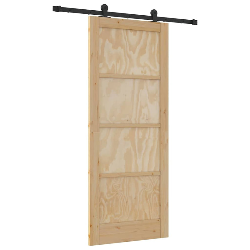 vidaXL Csúszóajtó ORKDAL Természetes és fekete 83 x 202 cm