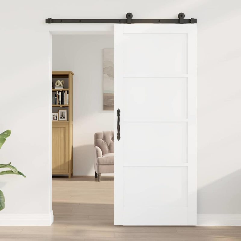 vidaXL Csúszóajtó ORKDAL Fehér és fekete 83 x 202 cm