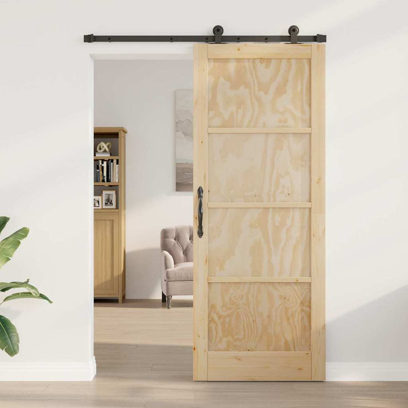 vidaXL Csúszóajtó ORKDAL Természetes és fekete 83 x 211 cm
