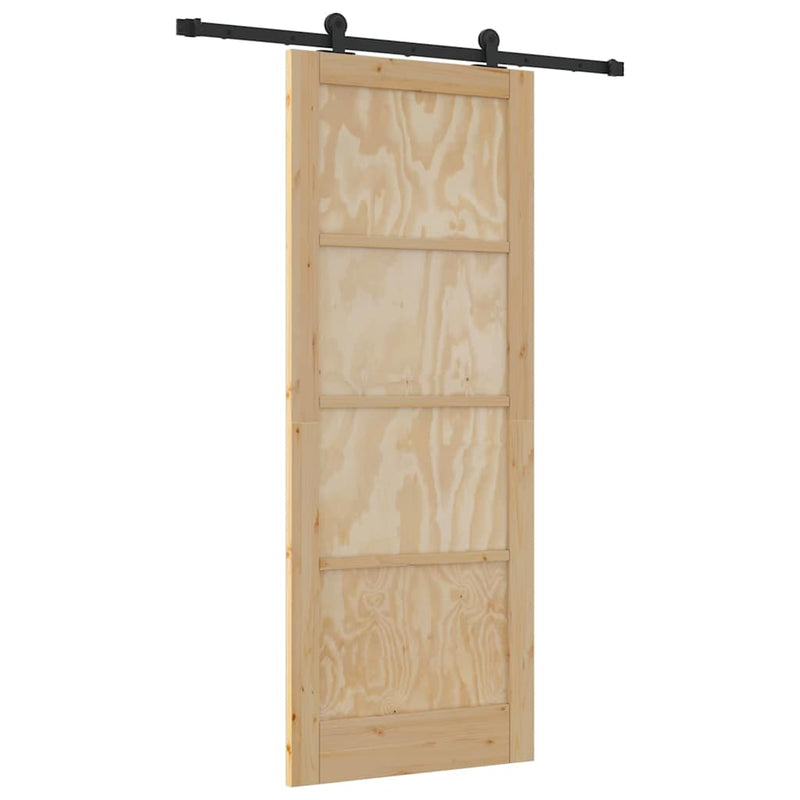 vidaXL Csúszóajtó ORKDAL Természetes és fekete 83 x 211 cm