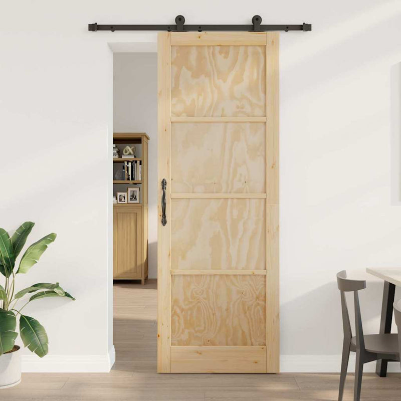 vidaXL Csúszóajtó ORKDAL Természetes és fekete 83 x 232 cm
