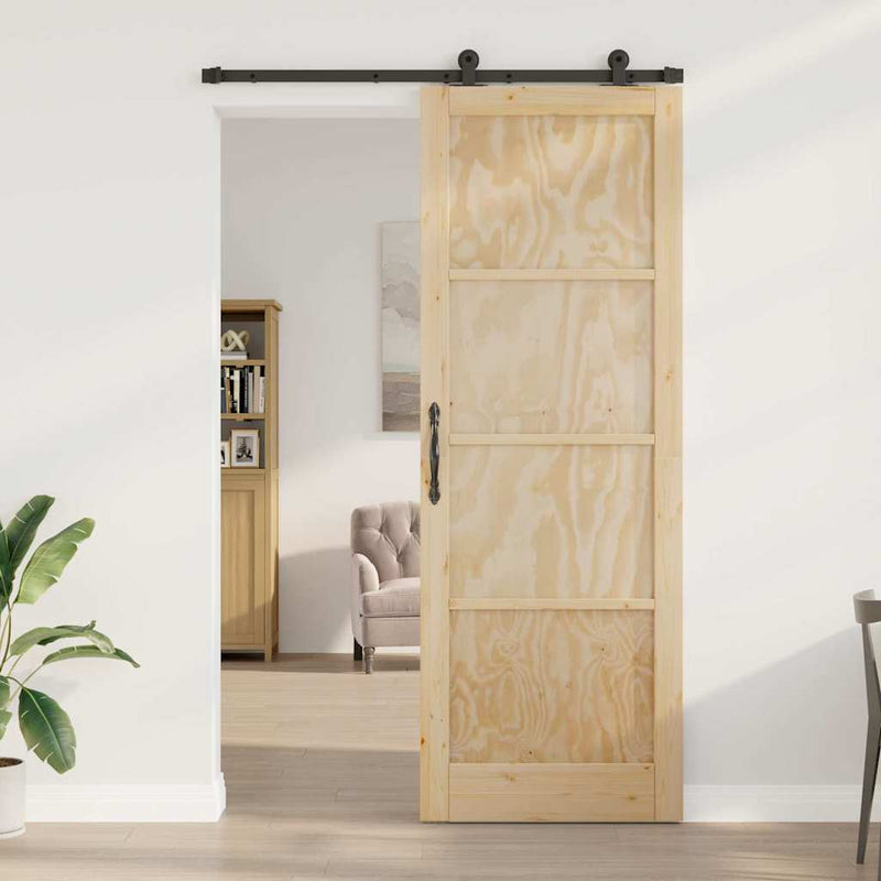 vidaXL Csúszóajtó ORKDAL Természetes és fekete 83 x 232 cm
