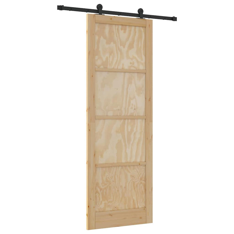 vidaXL Csúszóajtó ORKDAL Természetes és fekete 83 x 232 cm