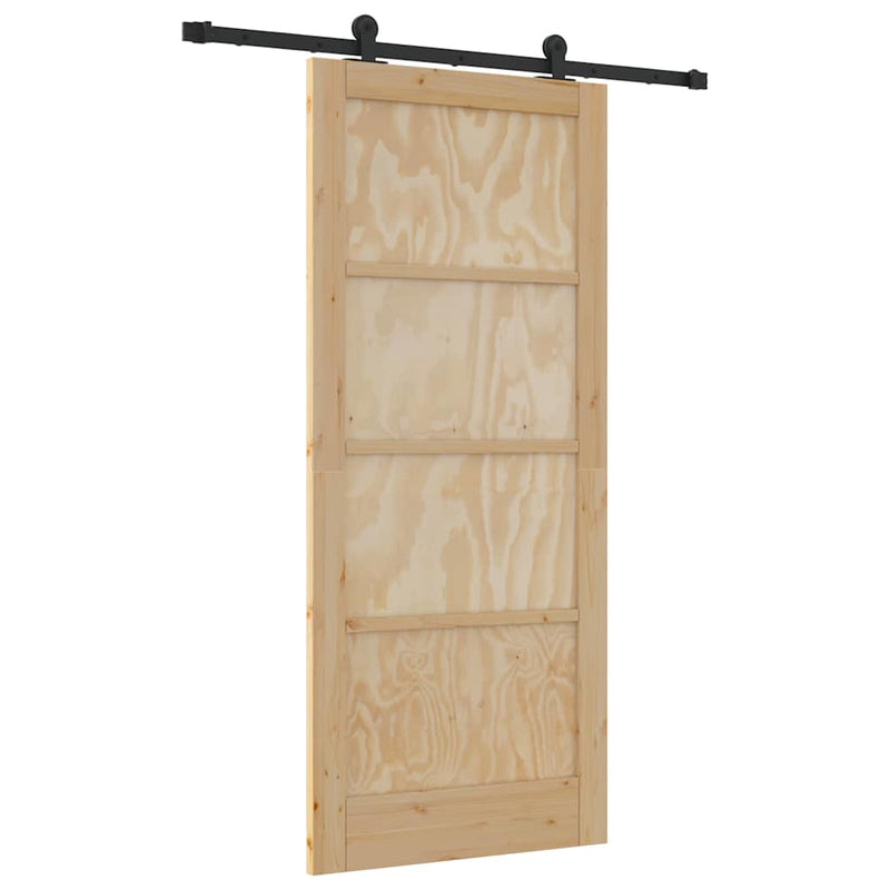 vidaXL Csúszóajtó ORKDAL Természetes és fekete 86 x 198.5 cm
