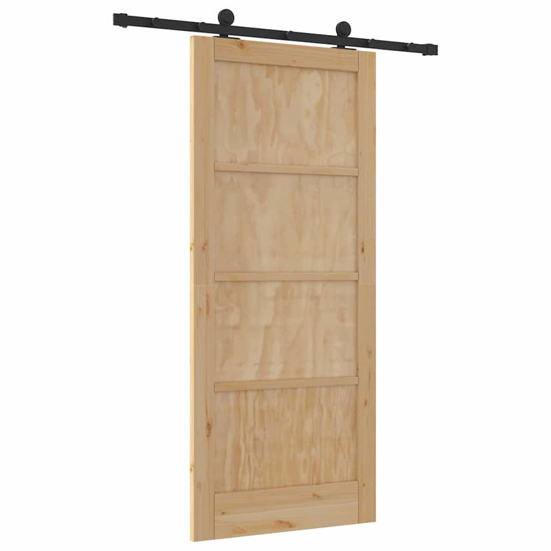 vidaXL Csúszóajtó ORKDAL Természetes és fekete 86 x 198.5 cm