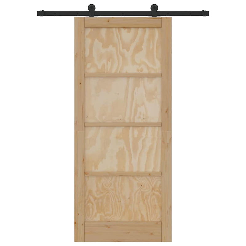 vidaXL Csúszóajtó ORKDAL Természetes és fekete 86 x 198.5 cm