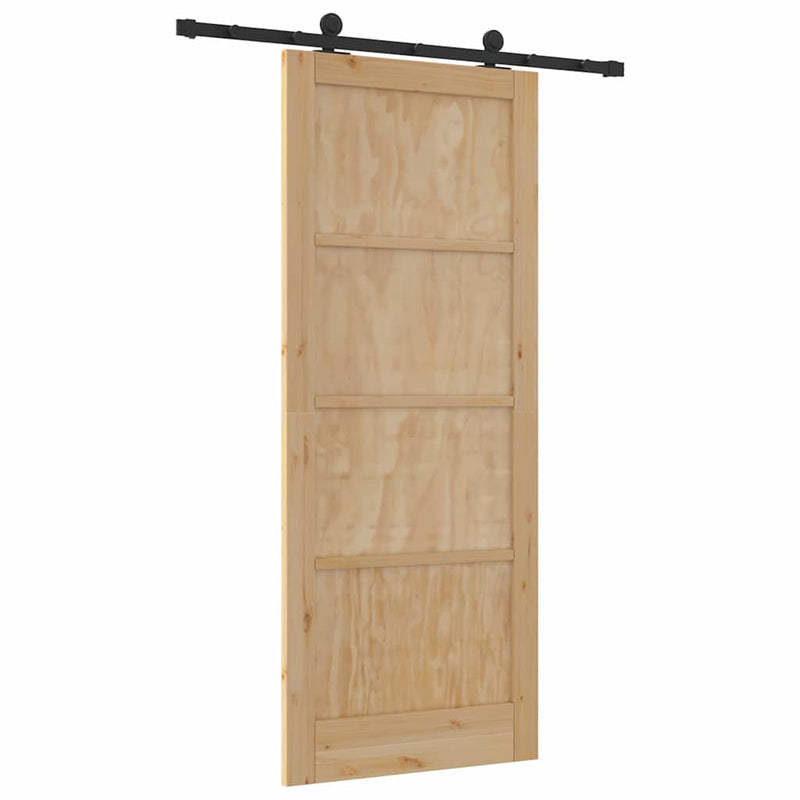 vidaXL Csúszóajtó ORKDAL Természetes és fekete 86 x 211 cm