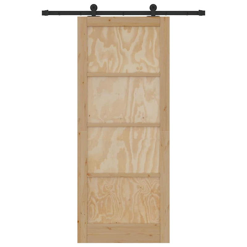 vidaXL Csúszóajtó ORKDAL Természetes és fekete 86 x 211 cm