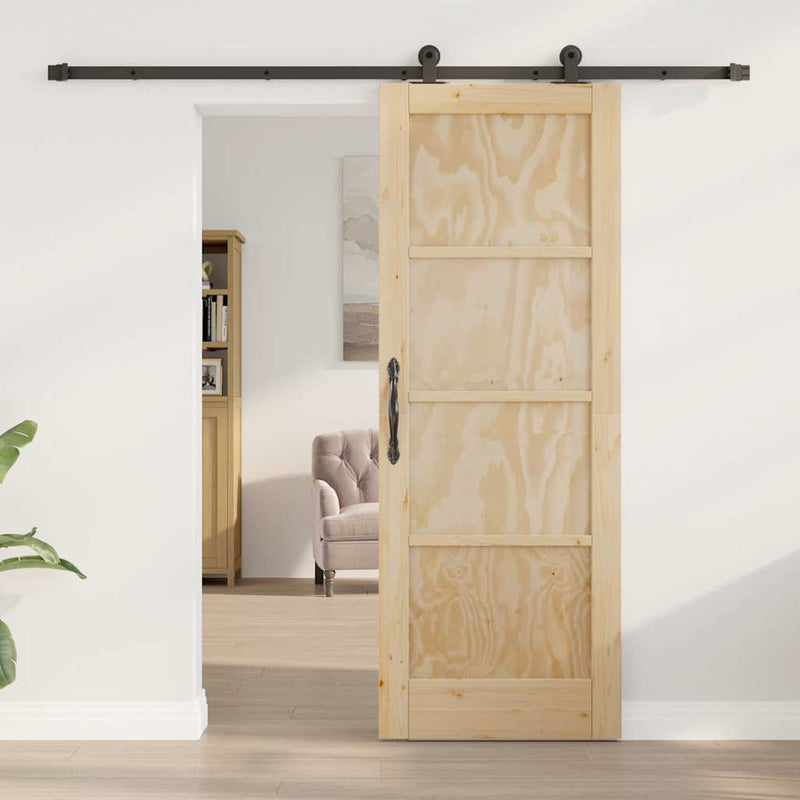 vidaXL Csúszóajtó ORKDAL Természetes és fekete 73.5 x 198.5 cm