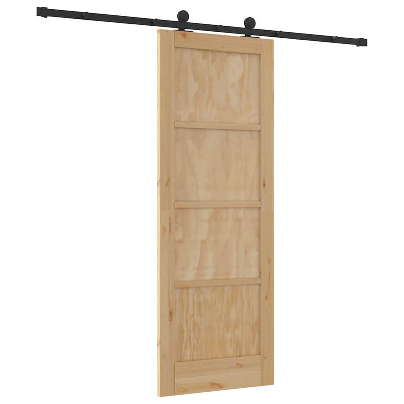 vidaXL Csúszóajtó ORKDAL Természetes és fekete 73.5 x 198.5 cm