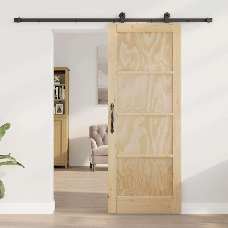 vidaXL Csúszóajtó ORKDAL Természetes és fekete 78 x 202 cm