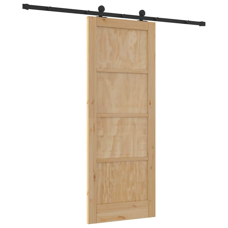 vidaXL Csúszóajtó ORKDAL Természetes és fekete 78 x 202 cm