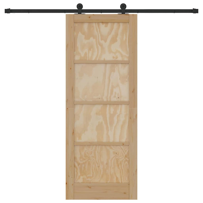 vidaXL Csúszóajtó ORKDAL Természetes és fekete 78 x 202 cm