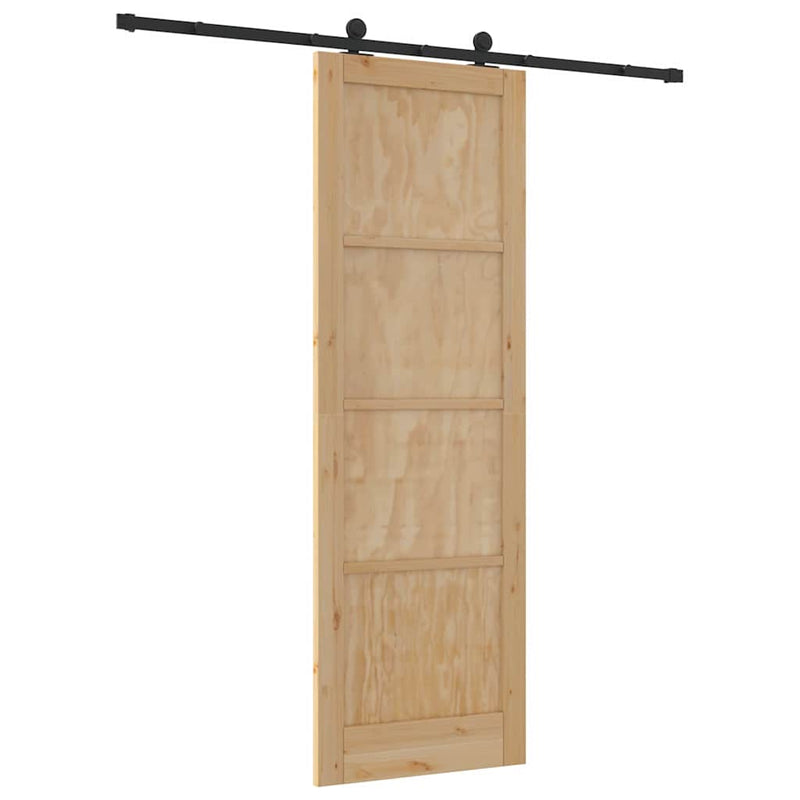 vidaXL Csúszóajtó ORKDAL Természetes és fekete 78 x 232 cm