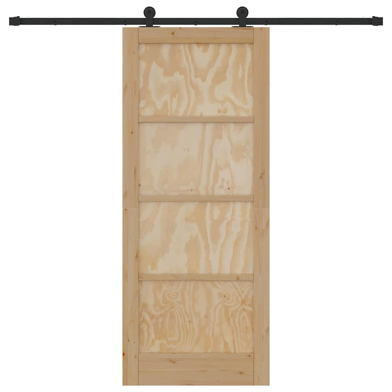 vidaXL Csúszóajtó ORKDAL Természetes és fekete 83 x 202 cm