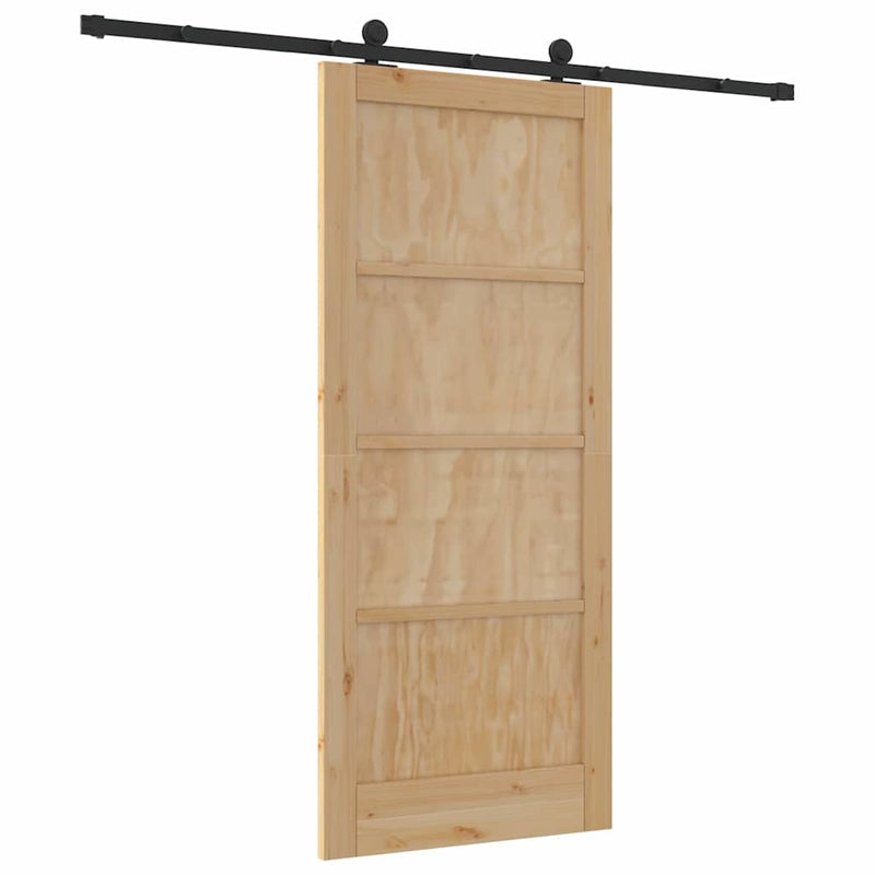 vidaXL Csúszóajtó ORKDAL Természetes és fekete 86 x 198.5 cm