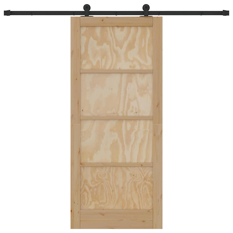 vidaXL Csúszóajtó ORKDAL Természetes és fekete 86 x 198.5 cm