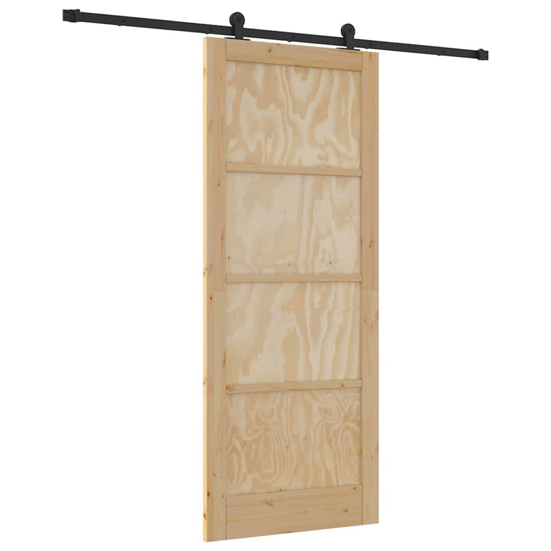 vidaXL Csúszóajtó ORKDAL Természetes és fekete 86 x 211 cm