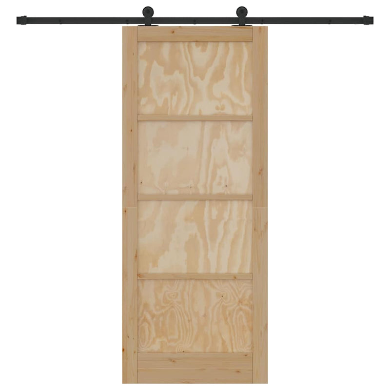 vidaXL Csúszóajtó ORKDAL Természetes és fekete 86 x 211 cm